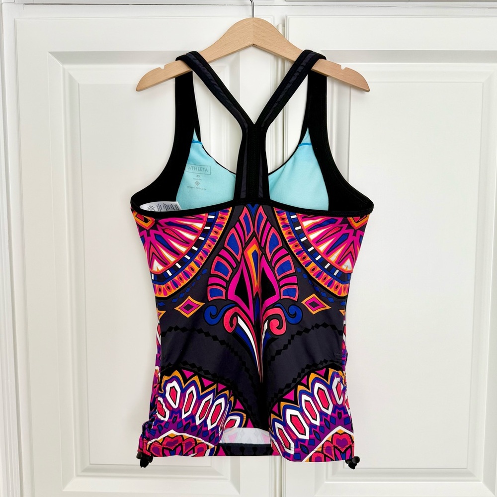 Athleta Patterned Racerback Tank A/B Cup New - Picture 2 of 4